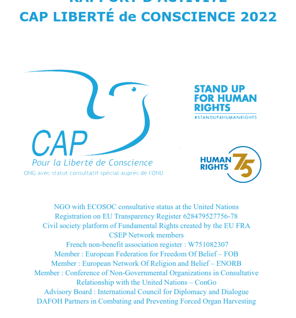 Rapport Annuel CAP Liberté de Conscience 2022